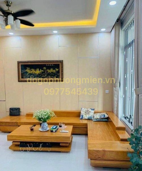 Sofa gỗ gõ đỏ nguyên khối đẹp tại nam định.