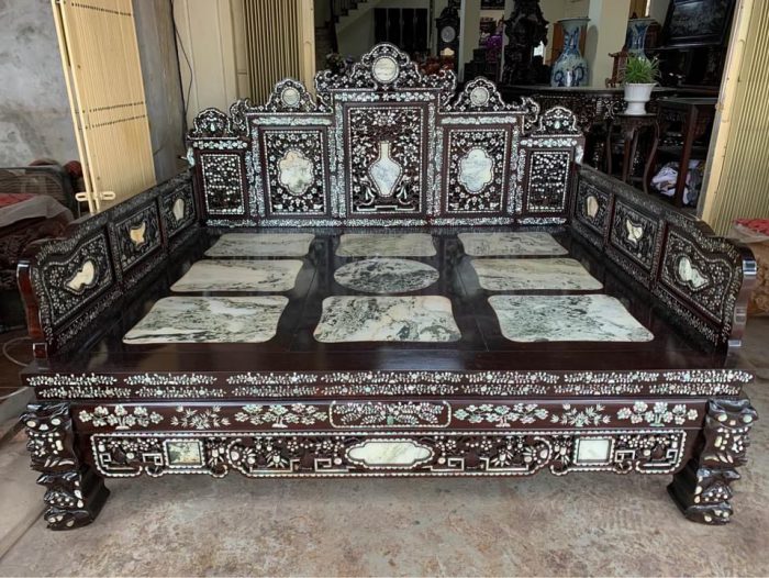 Giường ba thành gôc gụ cẩn ốc sà cừ