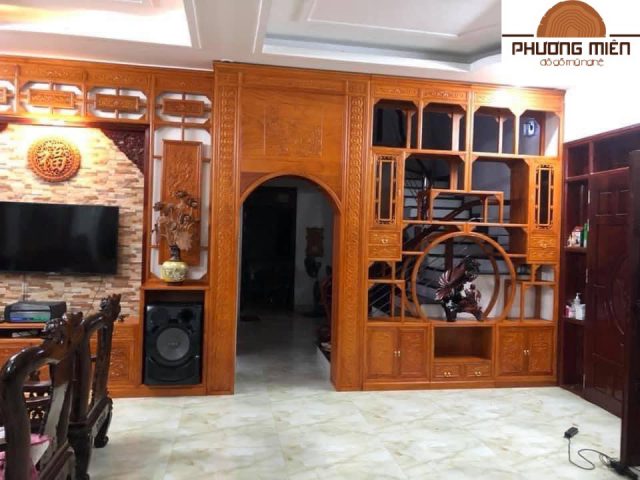 Tủ cổng vách ngăn phòng gỗ đẹp.