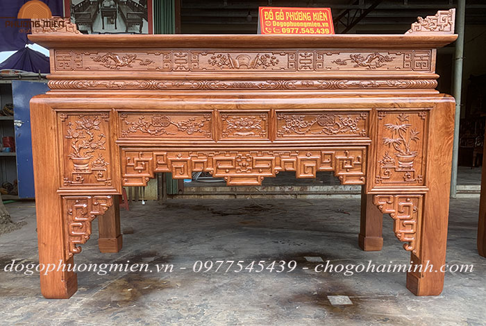 Mẫu án gian thờ triện ô xa gỗ hương đá đẹp