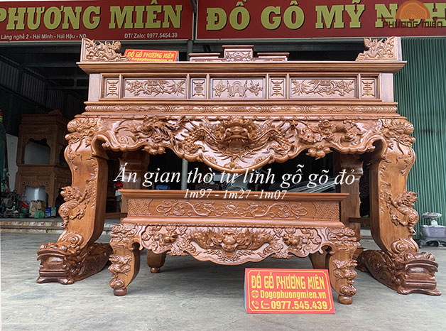 án gian thờ tứ linh Án gian thờ tứ linh gỗ gõ đỏ đẹp
