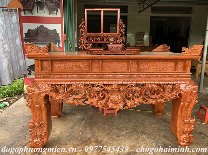 sập thờ gỗ hương đá chân 24