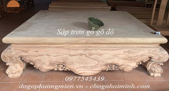Sập trơn gỗ gõ đỏ đẹp