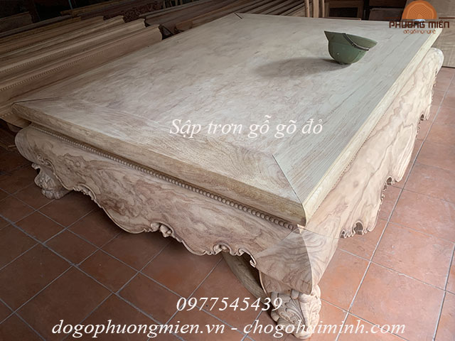 Mẫu sập ngồi trơn gỗ gõ đỏ vân đẹp Mẫu sập ngồi trơn gỗ gõ đỏ vân đẹp