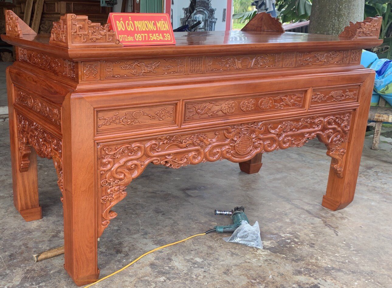 Bàn thờ án gian truyện gỗ hương đá Bàn thờ án gian truyện gỗ hương đá