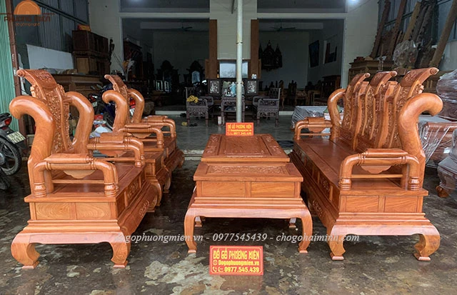 bộ bàn ghế tần thuỷ hoàng gỗ hương đá tay 14 đẹp.