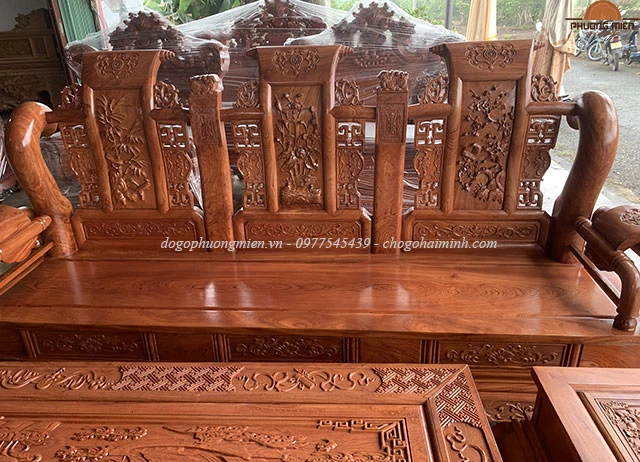 ghế văng dài tần thuỷ hoàng gỗ hương đá đẹp