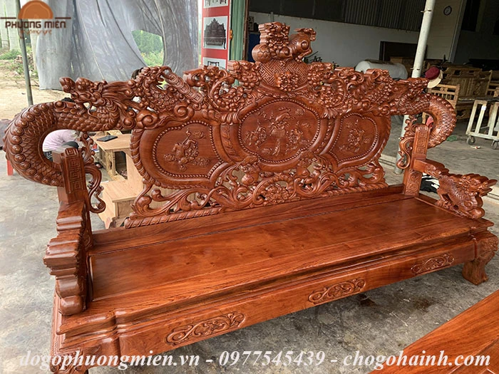 ghế đỉnh rồng hiện đại gỗ hương đá
