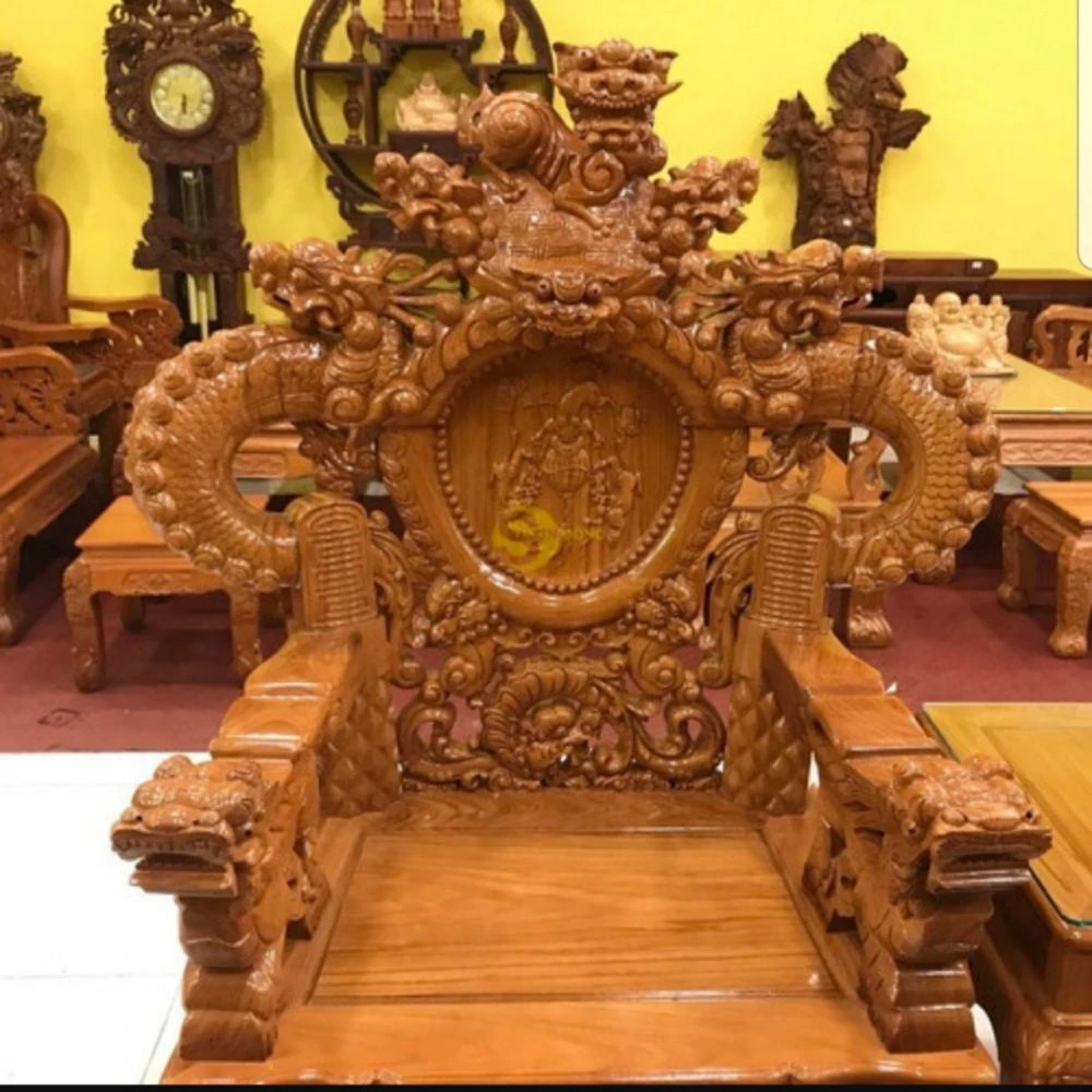 đỉnh nghê rồng khuỳnh gỗ gõ đỏ