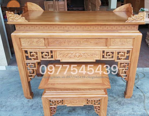 bàn thờ gia tiên gỗ gõ đỏ đẹp