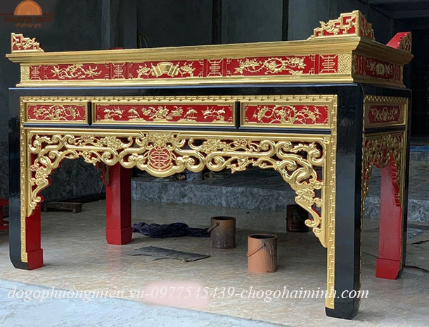 bàn thờ án gian gỗ mít sơn son thiếp vàng