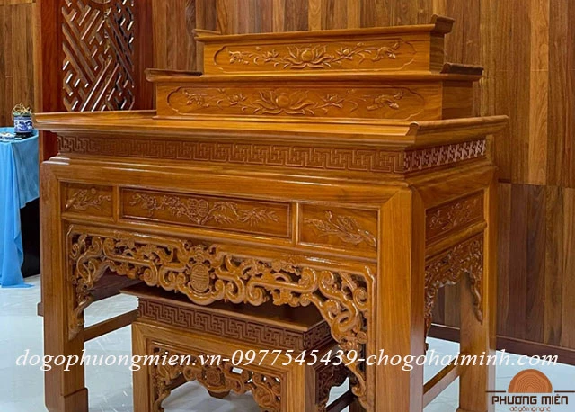 Bàn thờ tam cấp gỗ mít đẹp