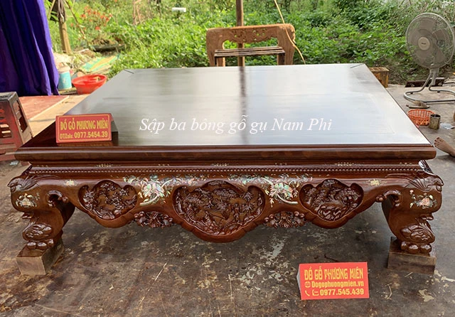 sập ba bông gỗ gụ nam phi