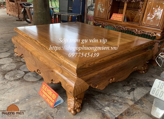 Mẫu sập trơn gỗ gụ vân cổ liền đẹp