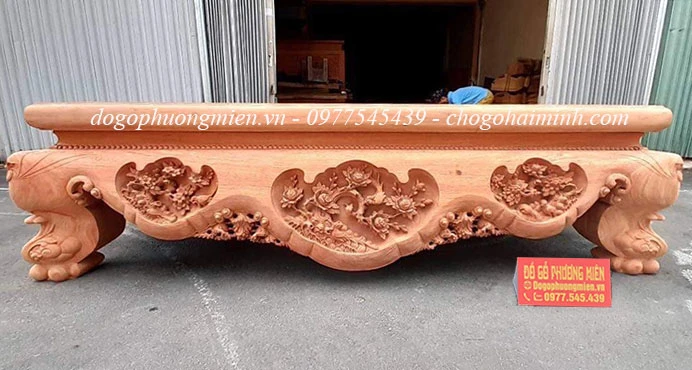 Mẫu sập ba bông gỗ hương đá khi còn mộc