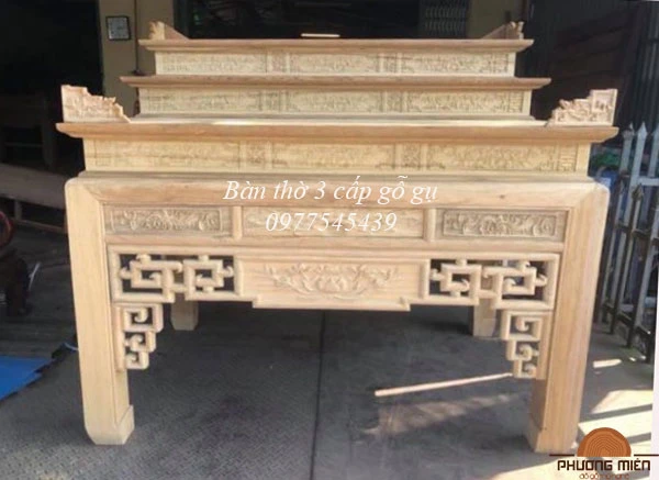 Bàn thờ 3 cấp gỗ gụ đẹp